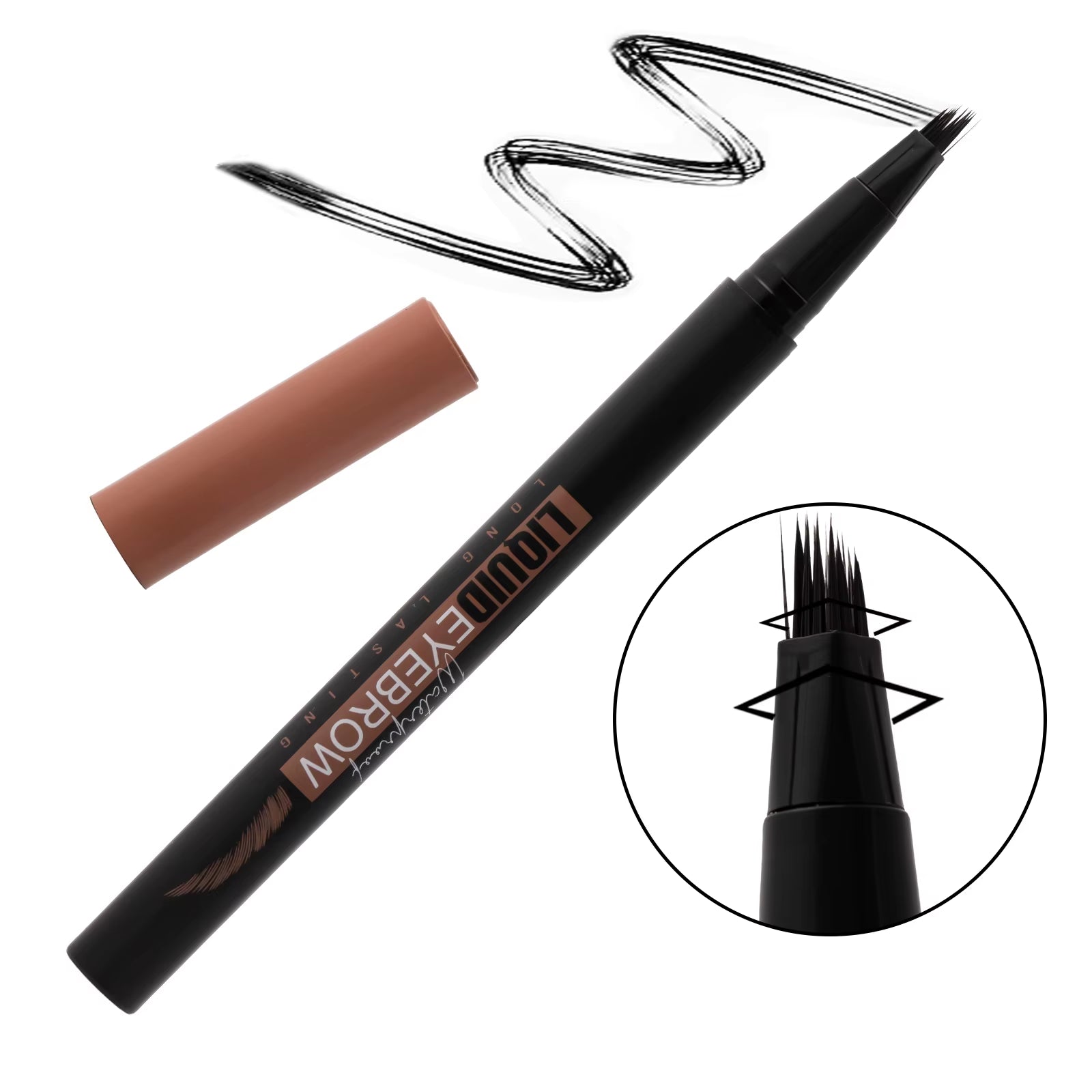 Angled Eyebrow Pencil with 15 Degree Tip Offers Smooth Application Hairlike Results Square Brush Custom and Wholesale