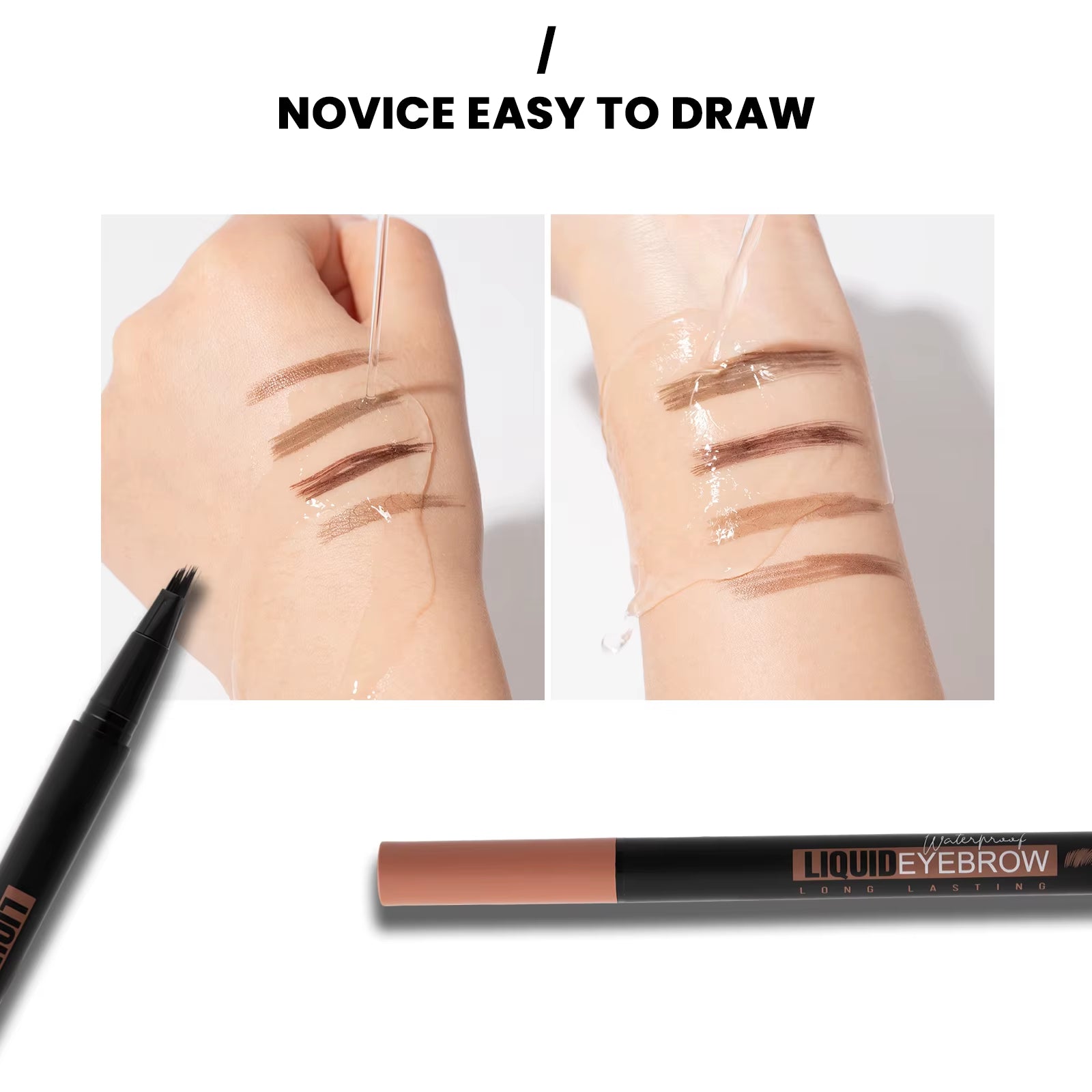 Angled Eyebrow Pencil with 15 Degree Tip Offers Smooth Application Hairlike Results Square Brush Custom and Wholesale
