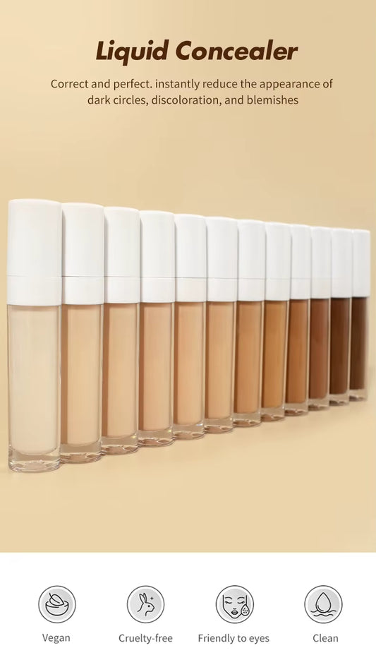 Longlasting High Definition Liquid Concealer Vegan and Cruelty Free